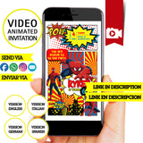 Invitación de cumpleaños animada de Spiderman (video) – Invitación personalizada