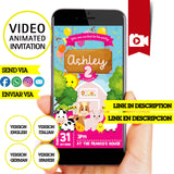 Invitación animada de cumpleaños de la granja: invitación personalizada para fiesta