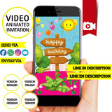 Invitación animada de cumpleaños de la granja: invitación personalizada para fiesta
