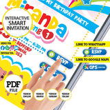 Payaso plim plim, invitación inteligente, invitación interactiva, plim plim link GPS, link whattsapp, PDF