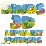 Alfabeto de dinosaurios en 3D