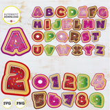 Alfabeto de donas, clipart, descarga inmediata