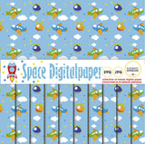 Aire caliente, cohete, aviones 20 papeles Digitales, SVG VECTOR, JPG 300 dpi alta resolución, patrones para Scrapbook, descarga inmediata
