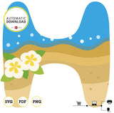 Clipart del alfabeto imprimible inspirado en la playa