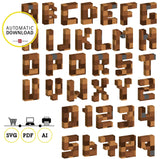 Clipart imprimible del alfabeto inspirado en Minecraft