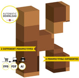Clipart imprimible del alfabeto inspirado en Minecraft