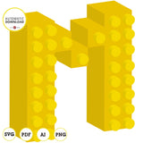 Clipart del alfabeto imprimible inspirado en bloques LEGO