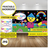 Pizarra personalizada inspirada en Charlie Colorforms: fondo digital JPG