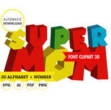 Clipart del alfabeto imprimible inspirado en Super Mario