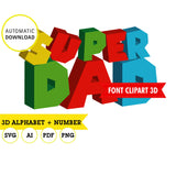 Clipart del alfabeto imprimible inspirado en Super Mario