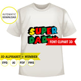 Clipart del alfabeto imprimible inspirado en Super Mario