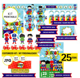 Kit imprimible de bebé superhéroe