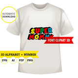 Clipart del alfabeto imprimible inspirado en Super Mario