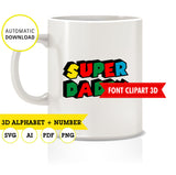Clipart del alfabeto imprimible inspirado en Super Mario