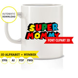 Clipart del alfabeto imprimible inspirado en Super Mario