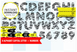 Alfabeto imprimible inspirado en safari (letras PNG)