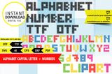 Bloques alfabeto, bloques de construcción, ttf, otf, svg, ai, eps, dxf, pdf editable, archivo para cricut, descarga inmediata