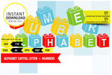 Clipart del alfabeto imprimible inspirado en bloques LEGO