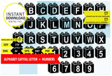 Clipart del alfabeto imprimible inspirado en bloques LEGO