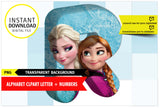 Alfabeto imprimible inspirado en Frozen (letras PNG)