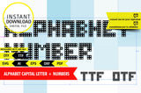 Bloques alfabeto, bloques de construcción, ttf, otf, svg, ai, eps, dxf, pdf editable, archivo para cricut, descarga inmediata