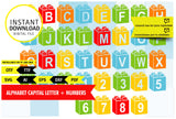 Clipart del alfabeto imprimible inspirado en bloques LEGO