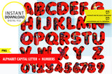 Alfabeto imprimible inspirado en Ladybug Miraculous (letras PNG)