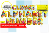 Alfabeto imprimible inspirado en Plim Plim (letras PNG)
