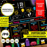 Storybots, letrero de pizarra