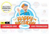 Blippi, adorno imprimible para tarta