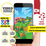 Minecraft, Animated video Invitation, logo and personalized data