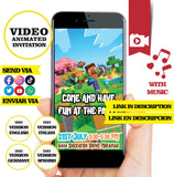 Minecraft, Animated video Invitation, logo and personalized data
