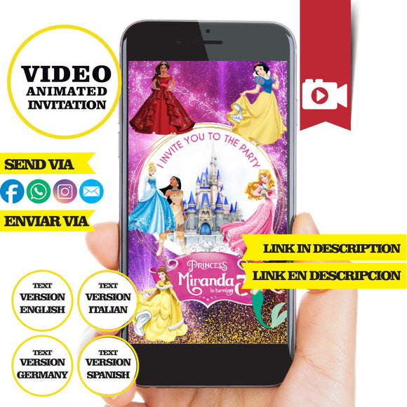 Disney Princess, Animated video Invitation