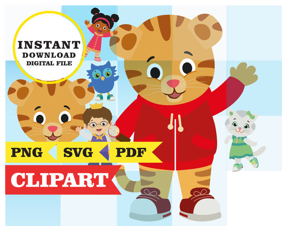 Daniel the tiger, images, clipart SVG, PDF, PNG