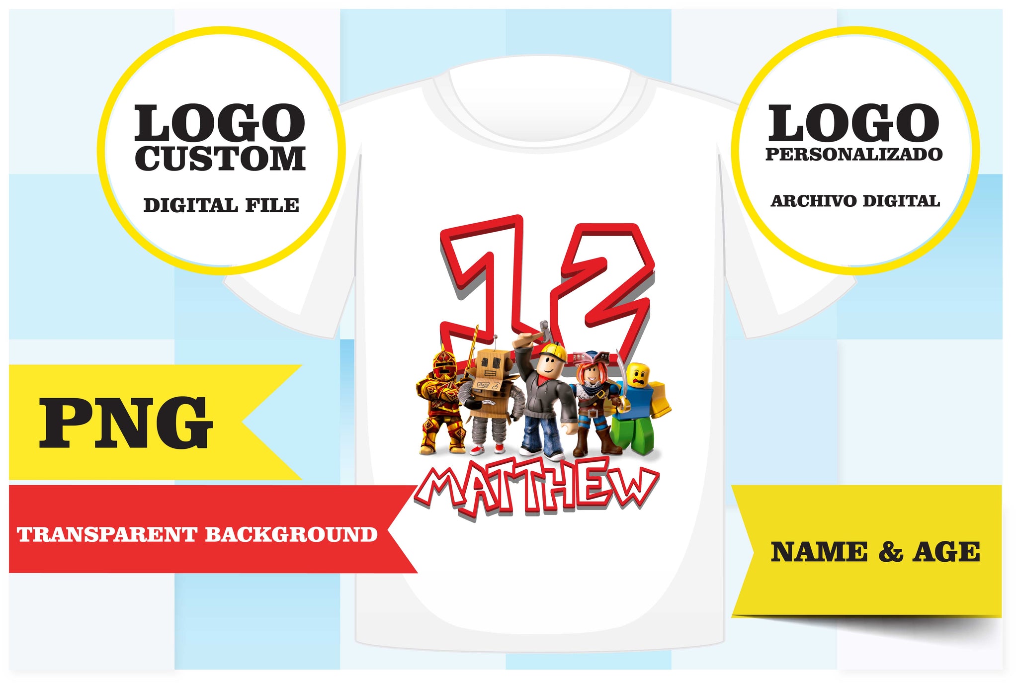 Roblox, Personalized logo, T-shirt logo – Phigraphic