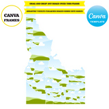 Idaho maps, element frame, USA state, drag and drop in canva