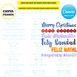 Merry Christmas phrase, frame template mockup, drag and drop, add your own background, add your own image, Digital download, mockup