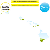 Hawaii maps, element frame, USA state, drag and drop in canva