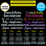 Happy Birthday phrase, frame template mockup, drag and drop, add your own background, add your own image, Digital download, mockup