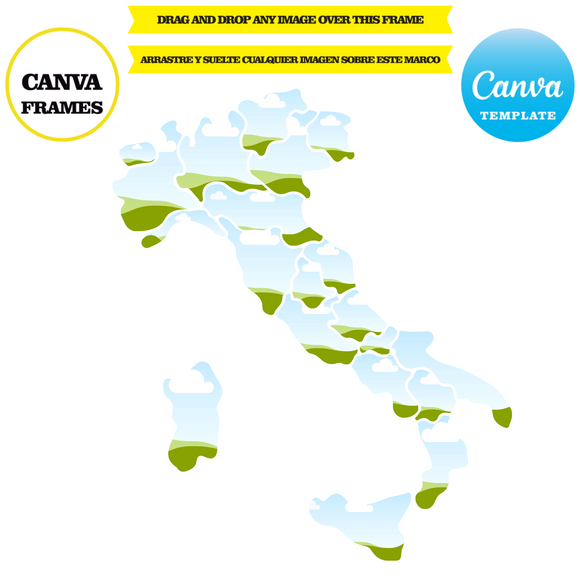 Italy, frame template Italy, mockup, drag and drop