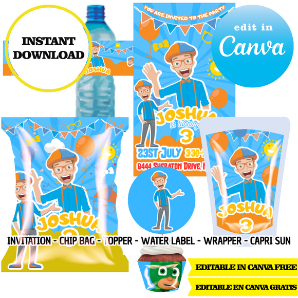 Blippi - Canva Templates (Chip Bags, Labels & More)