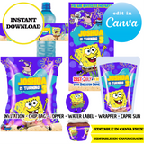 Sponge Bob – Canva Templates (Chip Bags, Labels & More)