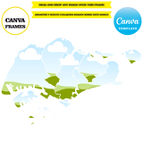 Singapore maps, element frame,mockups, drag and drop in canva