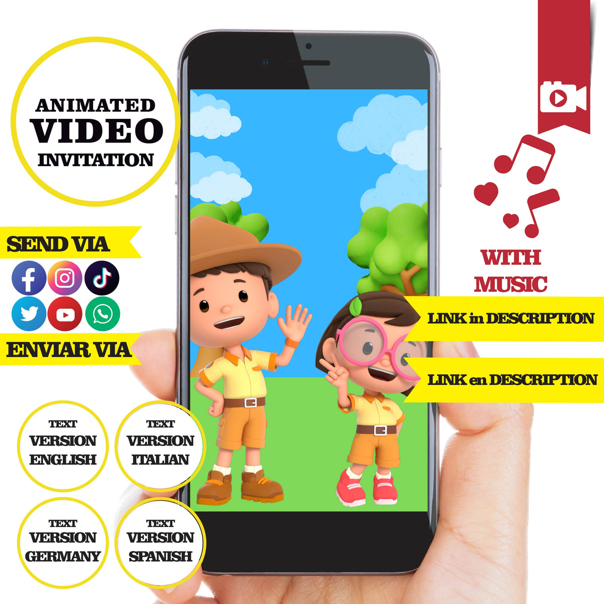 Leo the Wildlife Ranger Animated Birthday Video Invitation | Phigraphic