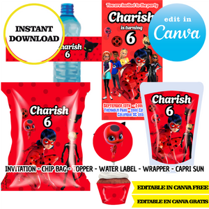 Miracoulus - Ladybug - Canva Templates (Chip Bags, Labels & More)
