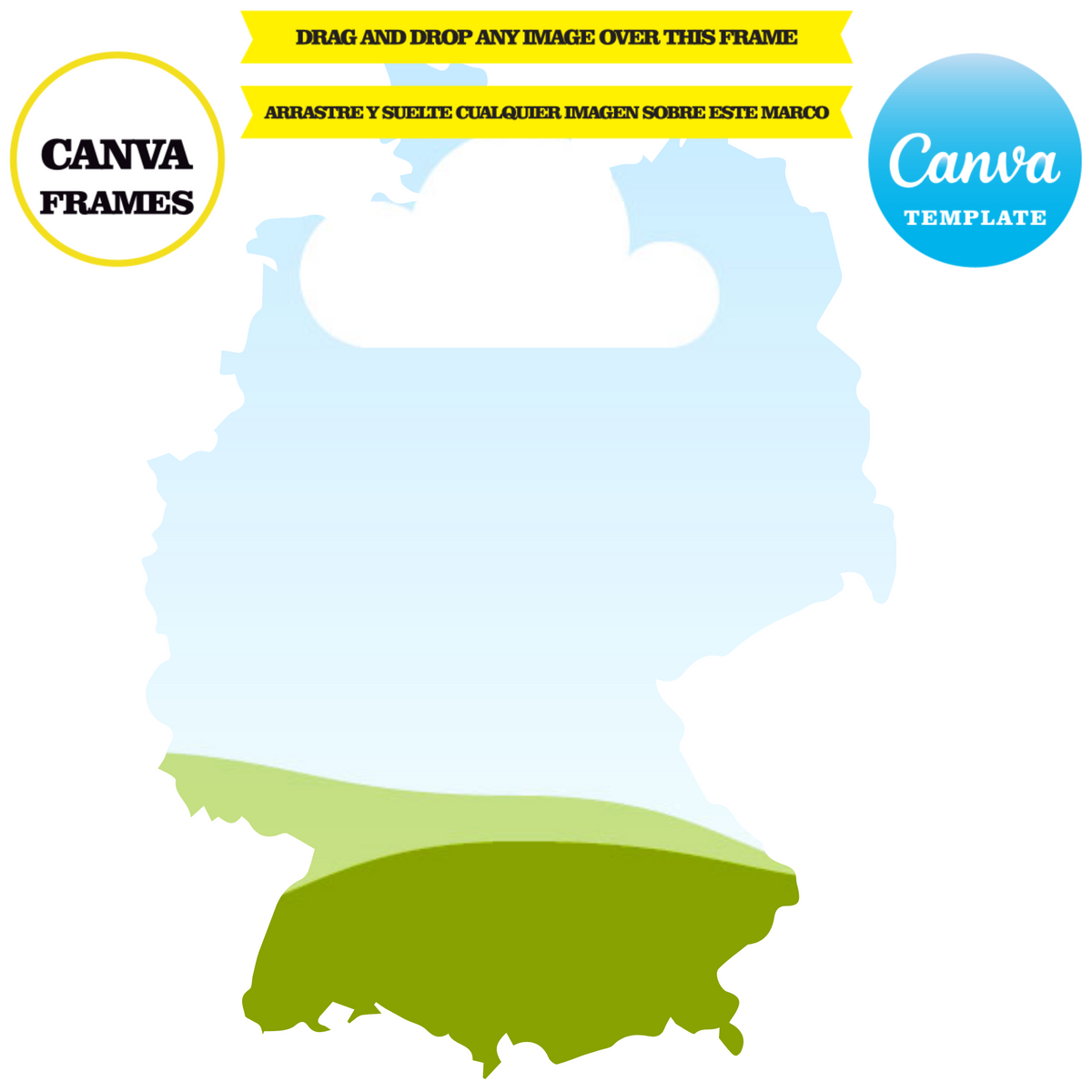 Germany Rectangle Frame Germany, frame template Germany, mockup, drag and drop – Phigraphic