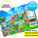 Minecraft, editable template, CANVA