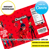 Miracoulus - Ladybug - Canva Templates (Chip Bags, Labels & More)