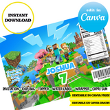 Minecraft, editable template, CANVA