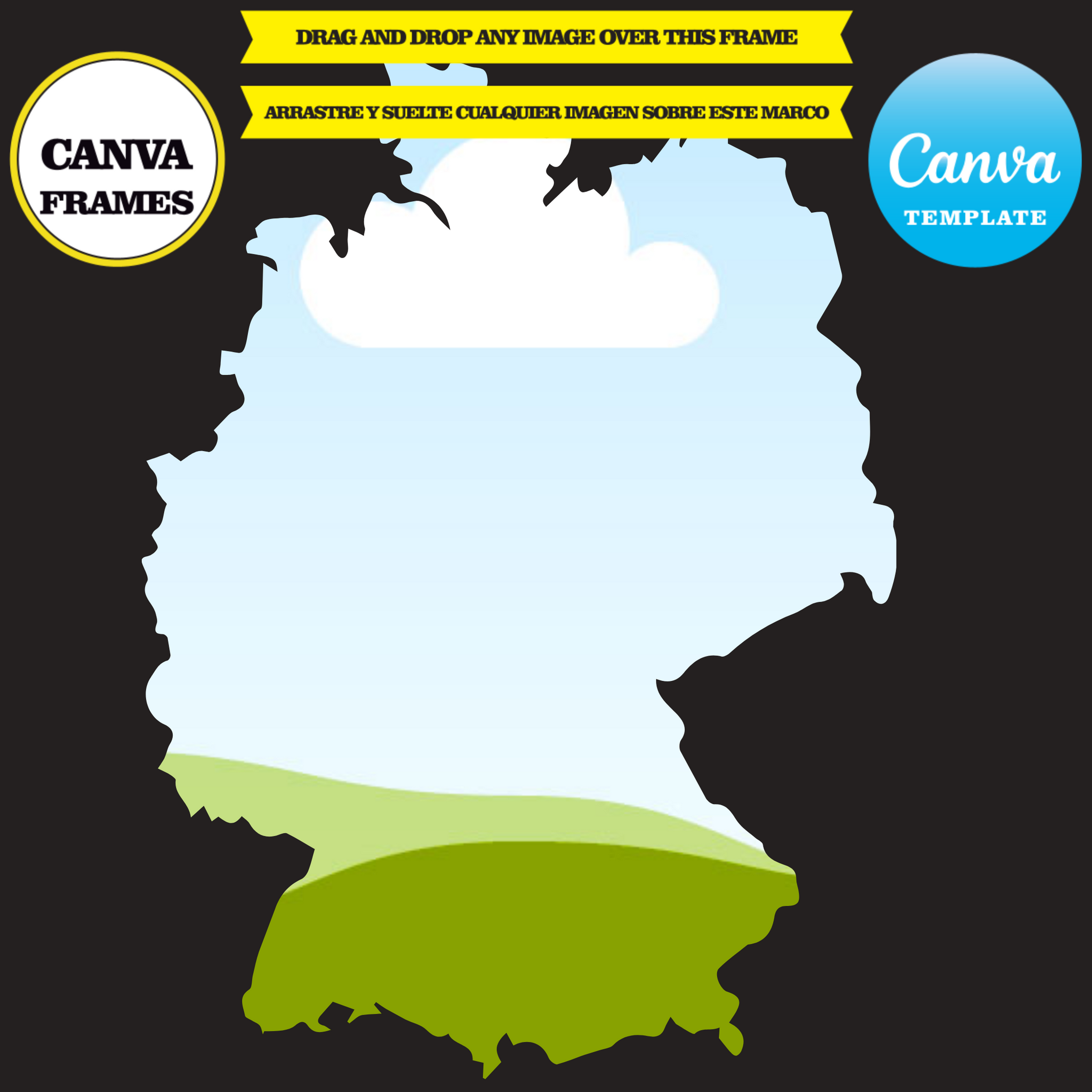 Germany Frame Germany, frame template Germany, mockup, drag and drop – Phigraphic